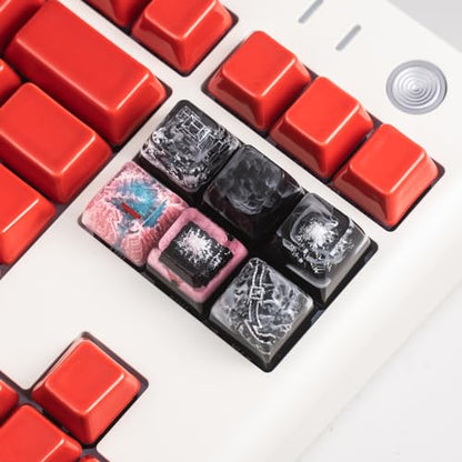 REDQIN ULTRAEQUIP Artisan Keycaps - Epoxy Resin Handmade Keycaps Mountain ESC Repalce Key Custom1U SA Profile fit MX Switc...