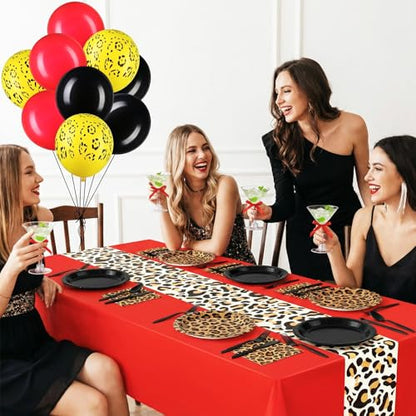 Teecyhooo 181 Pcs Cheetah Party Decorations Leopard Print Safari Animal Jungle Party Supplies Includes Tableware Set, Late...