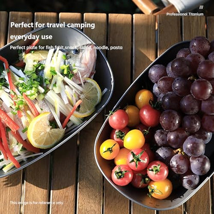 Ti artisan Titanium Plate Camping Picnic Tableware 32.1fl oz Cooking Utensils Extremely Light Dishes Bowl 106g (Ice Flowers)