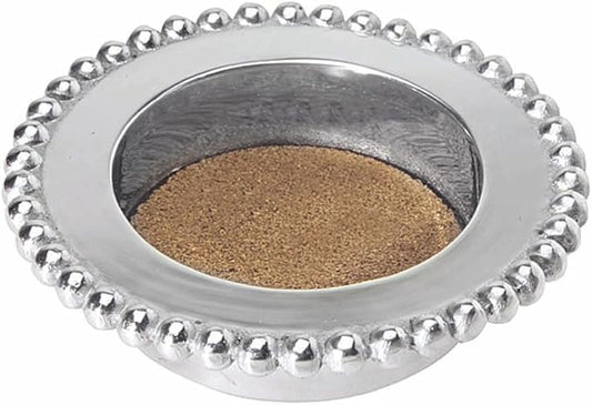 Mariposa Pearled Wine Coaster | Silver | Brillante | BARWARE | Wine Plates & Coasters | Recycled SANDCAST Aluminum | Handm...