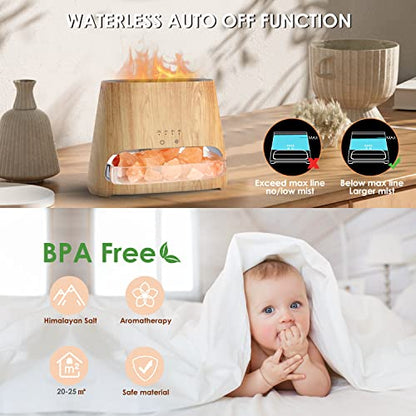 SALKING 2-in-1 Ultrasonic Essential Oil Diffuser & Himalayan Salt Lamp, Aromatherapy Diffuser Cool Mist Humidifier with Au...