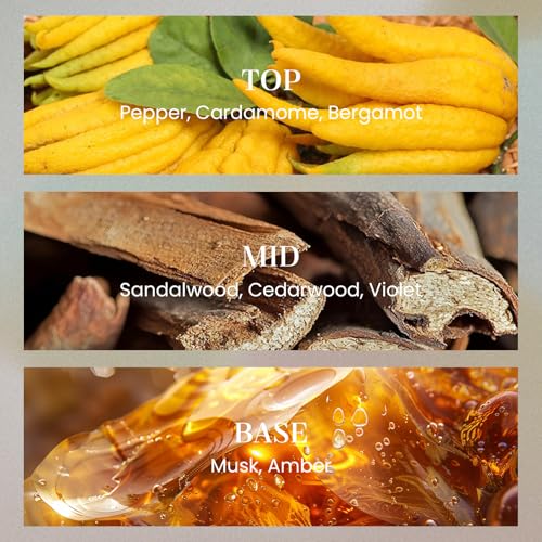 M&SENSE Santal Candles for Home Scented, 2 Wick 12.7oz Soy Wax Candles Non Toxic,70 Hours Long Burning,Christmas Candles G...