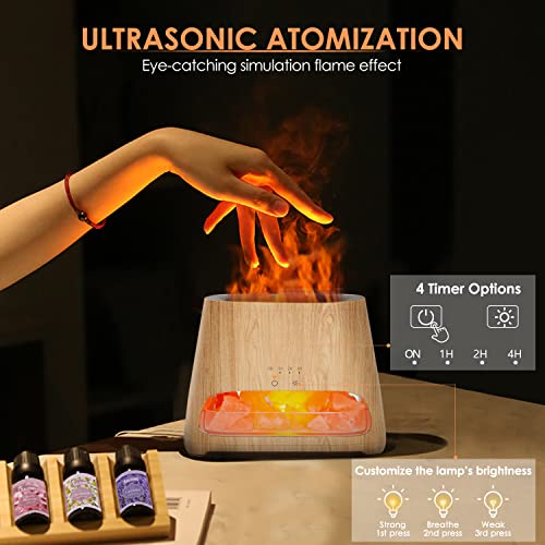SALKING 2-in-1 Ultrasonic Essential Oil Diffuser & Himalayan Salt Lamp, Aromatherapy Diffuser Cool Mist Humidifier with Au...