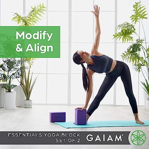 Gaiam Yoga Block - Supportive Latex-Free Eva Foam - Soft Non-Slip Surface with Beveled Edges for Yoga, Pilates, Meditation...