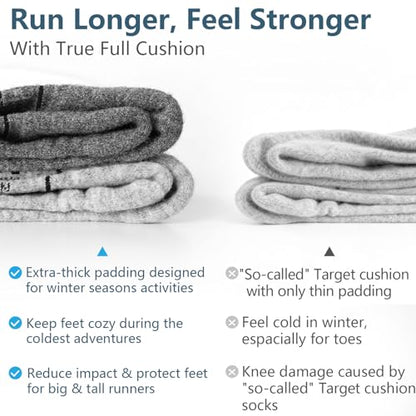 Mohair Wool Compression Running Socks 3 Pairs Anti-Blister Crew Socks Moisture Wicking Target Cushion Athletic Hiking Socks