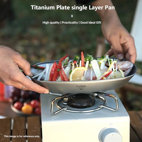 Ti artisan Titanium Plate Camping Picnic Tableware 32.1fl oz Cooking Utensils Extremely Light Dishes Bowl 106g (Ice Flowers)