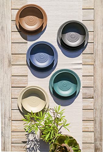 TarHong Planta Artisan Solids Low Bowl, Planta (Majority Plant Based with Melamine Binder), Shatterproof, Indoor/Outdoor E...