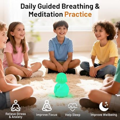 Guided Visual Meditation Tool, Mindfulness Breathing Light with Sound, Stress & Anxiety Relief Items, Relaxing Self Care G...