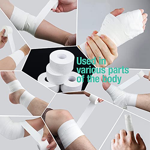 (3 Pack) White Athletic Sports Tape, Very Strong Easy Tear No Sticky Residue Tape for Athlete & Sport Trainers & First Aid...