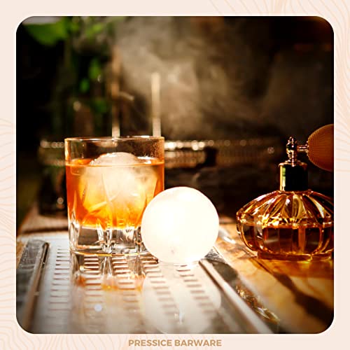 Pressice Barware Ice Press Kit – 2.3" Fast Sphere Maker – American Owned & Operated – Includes Ice Mold – Aircraft-Grade A...