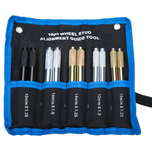 10 PCS Automotive Wheel Alignment Tool, Car Tire Alignment Stud Pin Kit, Steel Alloy Lug Bolts Mounting Tools for Mechanic...