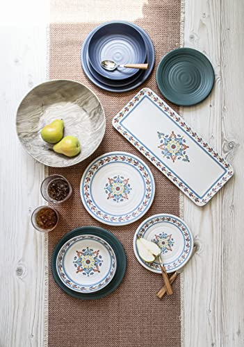 TarHong Planta Artisan Solids Low Bowl, Planta (Majority Plant Based with Melamine Binder), Shatterproof, Indoor/Outdoor E...