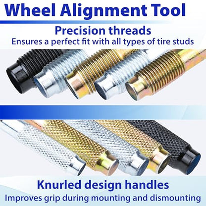 10 PCS Automotive Wheel Alignment Tool, Car Tire Alignment Stud Pin Kit, Steel Alloy Lug Bolts Mounting Tools for Mechanic...