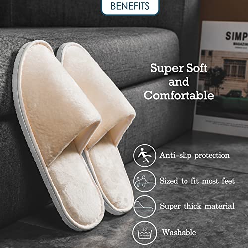OSTADARRA 6-10 Pairs Spa Slippers, Non Slip Disposable Slippers For Guest, Washable Reusable, Which Can Be Used As Women M...