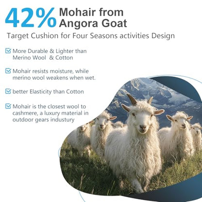 Mohair Wool Compression Running Socks 3 Pairs Anti-Blister Crew Socks Moisture Wicking Target Cushion Athletic Hiking Socks