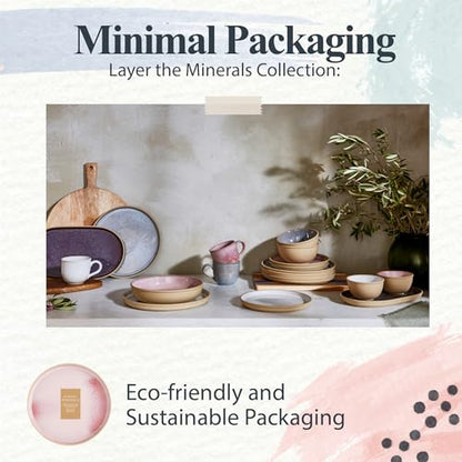 Portmeirion Minerals 10.5" Dinner Plate, Rose Quartz - Modern Stoneware Plate, Artisan-Crafted with Gentle Curves, Durable...