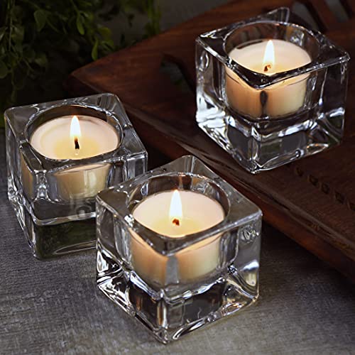 DEYBBY Scented Soy Tealights, Aromatherapy Soy Wax Candle Bulk|Clear Cup|12 Counts|Long Lasting|4 Hour Burn Time|Jasmine|f...