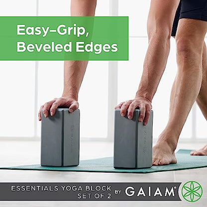 Gaiam Yoga Block - Supportive Latex-Free Eva Foam - Soft Non-Slip Surface with Beveled Edges for Yoga, Pilates, Meditation...