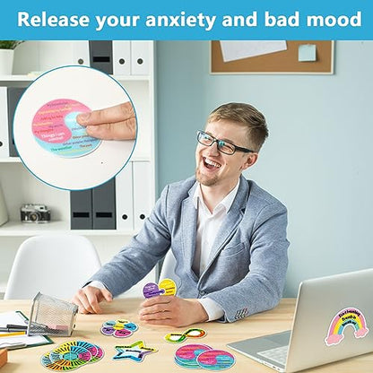 96 Pcs Breath Calm Anxiety Sensory Stickers Reusable Mindfulness Stickers Calming Strips Adhesive Sensory Strips for Schoo...