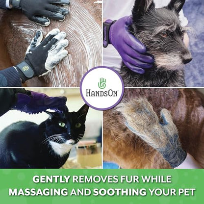H HANDSON Pet Grooming Gloves - Patented #1 Ranked, Award Winning Shedding, Bathing, & Hair Remover Gloves - Gentle Brush ...