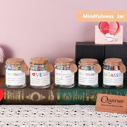 Mindfulness Affirmation Jar for Women,Mindful Meditation Cards,Self Care Relaxation Mental Health Stress Anxiety Relief Gi...
