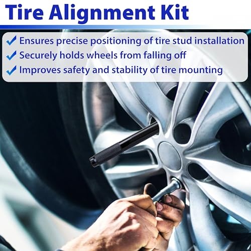 10 PCS Automotive Wheel Alignment Tool, Car Tire Alignment Stud Pin Kit, Steel Alloy Lug Bolts Mounting Tools for Mechanic...
