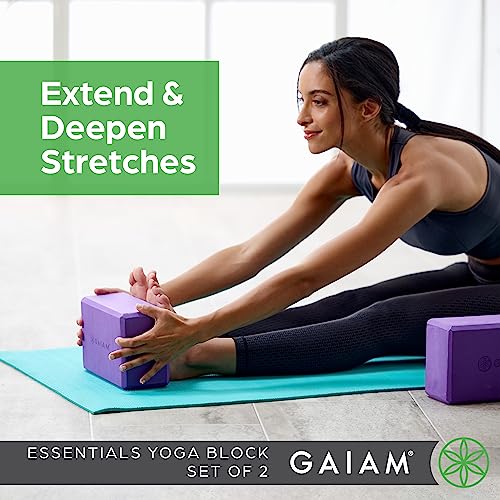 Gaiam Yoga Block - Supportive Latex-Free Eva Foam - Soft Non-Slip Surface with Beveled Edges for Yoga, Pilates, Meditation...