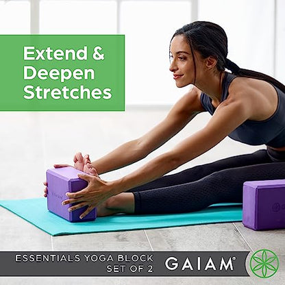 Gaiam Yoga Block - Supportive Latex-Free Eva Foam - Soft Non-Slip Surface with Beveled Edges for Yoga, Pilates, Meditation...