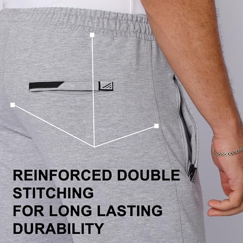 Men's Sweatpants (Avg & Tall) Luxury Fit - Made in Turkey Athletic Sweat Pants for Tall Men with Zipper Pockets