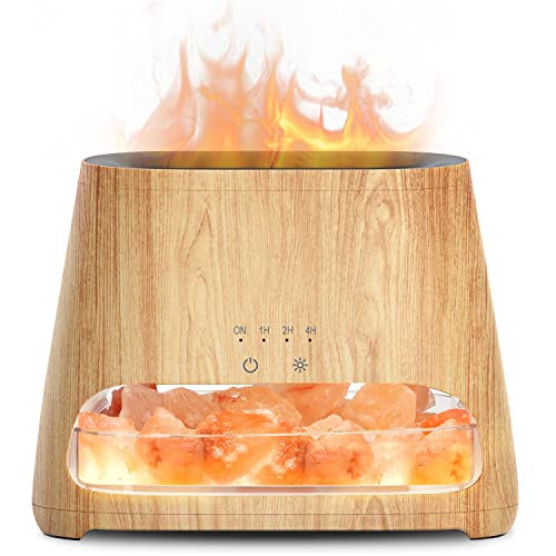 SALKING 2-in-1 Ultrasonic Essential Oil Diffuser & Himalayan Salt Lamp, Aromatherapy Diffuser Cool Mist Humidifier with Au...