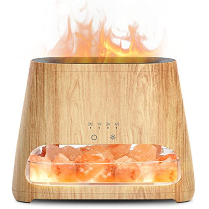 SALKING 2-in-1 Ultrasonic Essential Oil Diffuser & Himalayan Salt Lamp, Aromatherapy Diffuser Cool Mist Humidifier with Au...