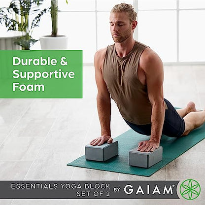 Gaiam Yoga Block - Supportive Latex-Free Eva Foam - Soft Non-Slip Surface with Beveled Edges for Yoga, Pilates, Meditation...