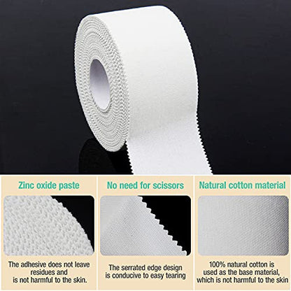 (3 Pack) White Athletic Sports Tape, Very Strong Easy Tear No Sticky Residue Tape for Athlete & Sport Trainers & First Aid...