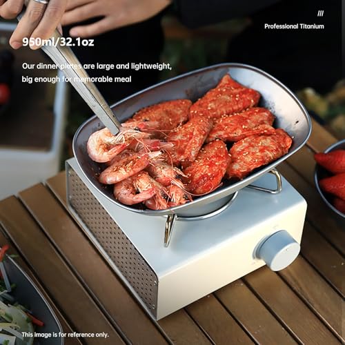 Ti artisan Titanium Plate Camping Picnic Tableware 32.1fl oz Cooking Utensils Extremely Light Dishes Bowl 106g (Ice Flowers)