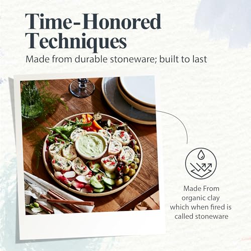 Portmeirion Minerals 10.5" Dinner Plate, Rose Quartz - Modern Stoneware Plate, Artisan-Crafted with Gentle Curves, Durable...