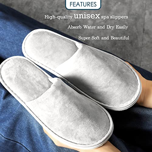 OSTADARRA 6-10 Pairs Spa Slippers, Non Slip Disposable Slippers For Guest, Washable Reusable, Which Can Be Used As Women M...