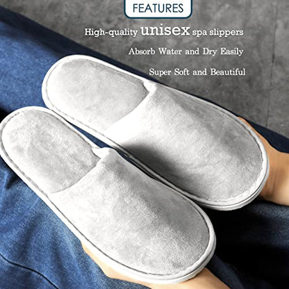 OSTADARRA 6-10 Pairs Spa Slippers, Non Slip Disposable Slippers For Guest, Washable Reusable, Which Can Be Used As Women M...