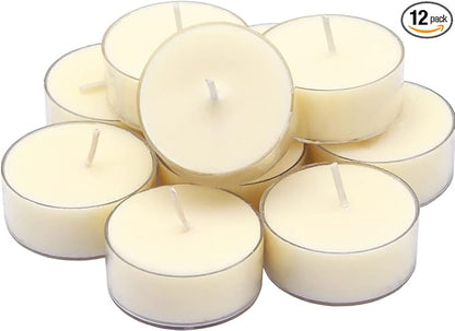 DEYBBY Scented Soy Tealights, Aromatherapy Soy Wax Candle Bulk|Clear Cup|12 Counts|Long Lasting|4 Hour Burn Time|Jasmine|f...