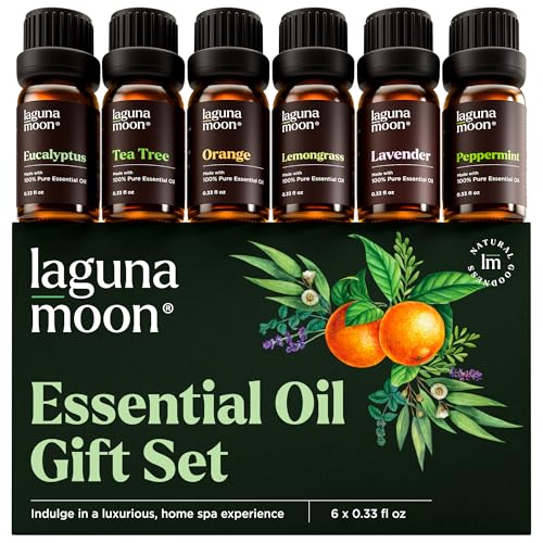 Lagunamoon Essential Oils Aromatherapy Set - 6 Oils for Diffusers, Home Care, Candle Making Scents, Fragrance, Humidifier...