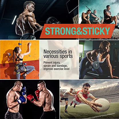 (3 Pack) White Athletic Sports Tape, Very Strong Easy Tear No Sticky Residue Tape for Athlete & Sport Trainers & First Aid...