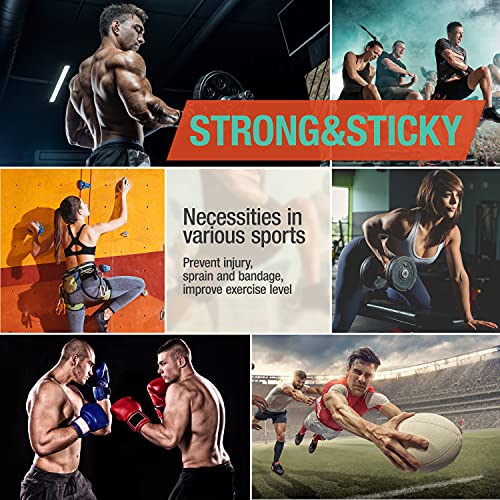 (3 Pack) White Athletic Sports Tape, Very Strong Easy Tear No Sticky Residue Tape for Athlete & Sport Trainers & First Aid...