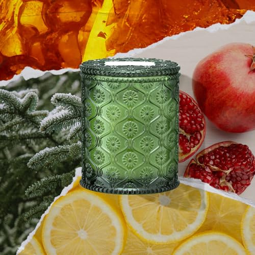 LA JOLIE MUSE Christmas Candles | Pine & Pomegranate Candle | Lemon, Pomegranate & Pine | 6 oz Natural Soy Wax | 40 Hours ...