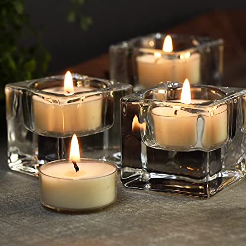 DEYBBY Scented Soy Tealights, Aromatherapy Soy Wax Candle Bulk|Clear Cup|12 Counts|Long Lasting|4 Hour Burn Time|Jasmine|f...