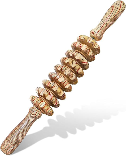 Deston Wooden Massager Handheld Roller Trigger Point Massager Stick for Fascia, Cellulite, Muscle & Abdomen , Body Therapy...