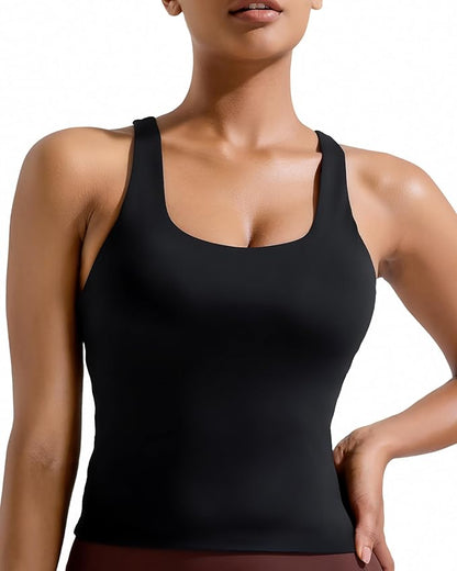 RUNNING GIRL Tank Tops with Built in Bras, Racerback Activewear Yoga Workout Tops for Women