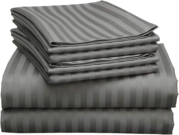 Mattress-Homes Extra Deep Pocket 6 Piece King Sheet Set, Hotel Luxury Collection, 100% Egyptian Cotton, 21" Deep Fitted Sh...
