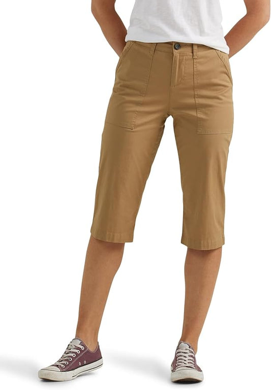 Lee Womens Ultra Lux Comfort with Flex-to-go Utility Skimmer Capri Pant