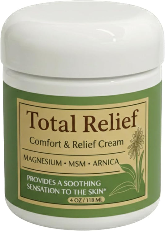 HiRelief Total Relief Magnesium Cream for Comfort – Fast-Absorbing MSM & Arnica Cream for Healthy, Comfortable Nerves and ...