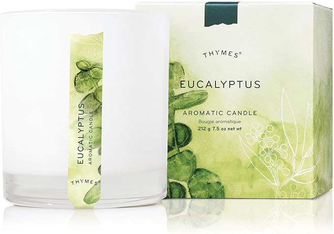 Thymes Aromatic Jar Candle - Eucalyptus Scented Candle for a Fresh Home Fragrance - Luxury Aromatherapy Candle - Single Wi...