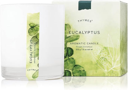Thymes Aromatic Jar Candle - Eucalyptus Scented Candle for a Fresh Home Fragrance - Luxury Aromatherapy Candle - Single Wi...